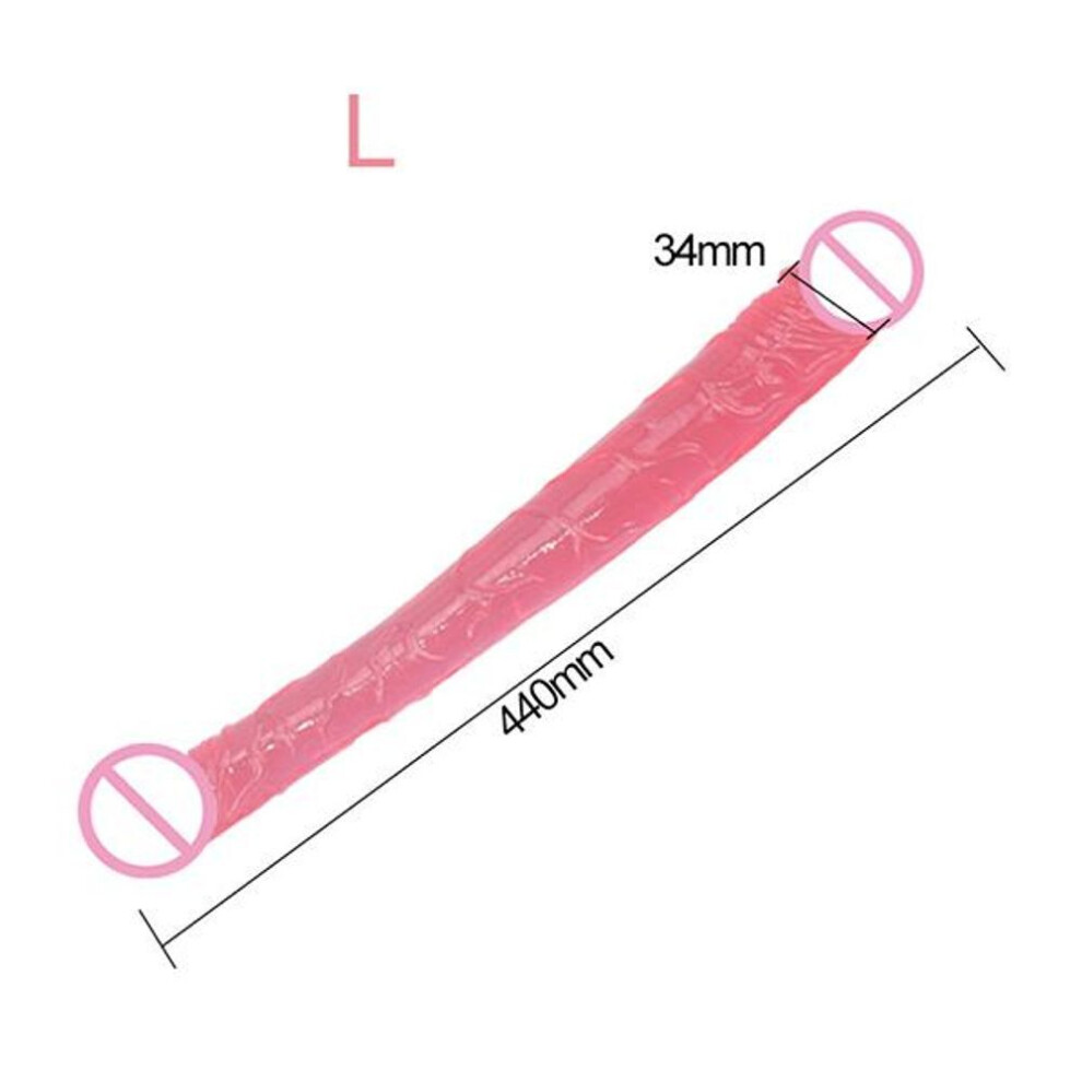 (pink, L) Double Head Dildo Long Jelly Realistic Dildo Double Ended Dildo Flexible Big Dildo For Women Masturbator Sex Toys For Lesbian