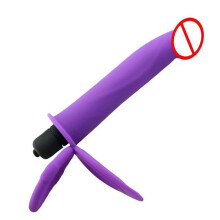 (purple) Double Penetration Vibrator Sex Toys Penis Strapon Dildo Vibrator, Strap On Penis Anal Plug for Man, Adult Sex Toys for Beginner