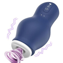 (blue) Automatic Male Masturbator Sucking Toy Penis Pumps with 7 Sucking 7 Vibrations for Men Enlargement Stroker for Hands Free,Adult Sex Toy
