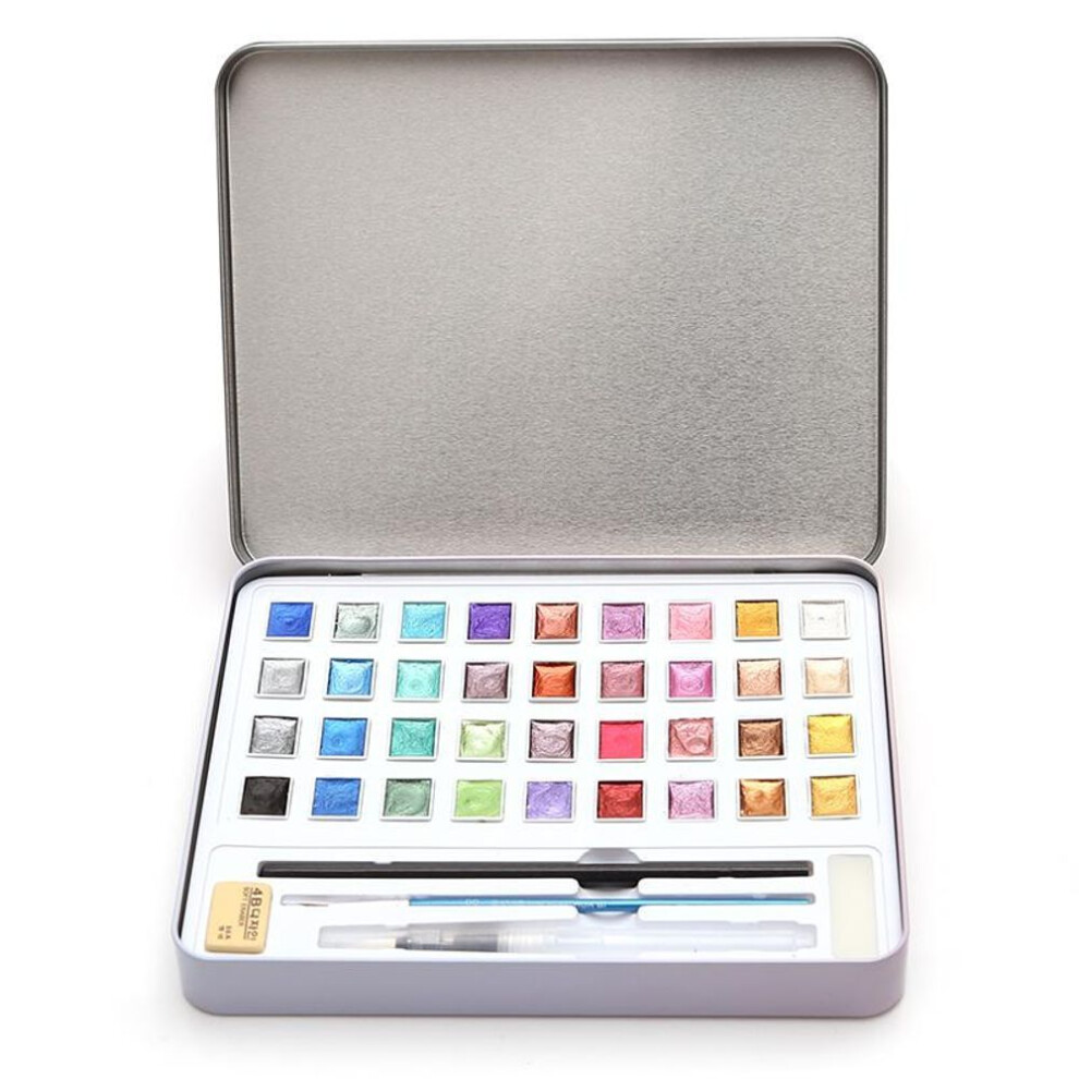 Glitter Watercolor Paints Dainayw Metallic Solid Pigment 36 Colors For Art Student Artist Watercolor Techniques