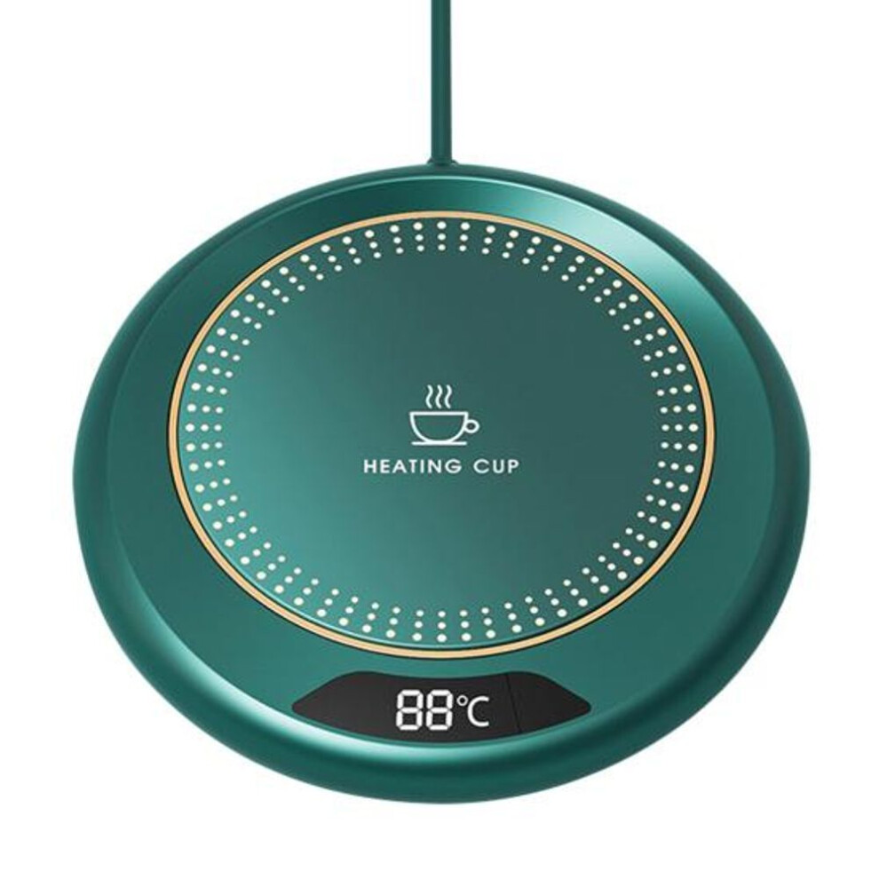 (green) Mug Warmer Electric Coffee Cup Heated Coaster With 3-temp Settings Waterproof Usb Plug-play Water Cup Heating Pad