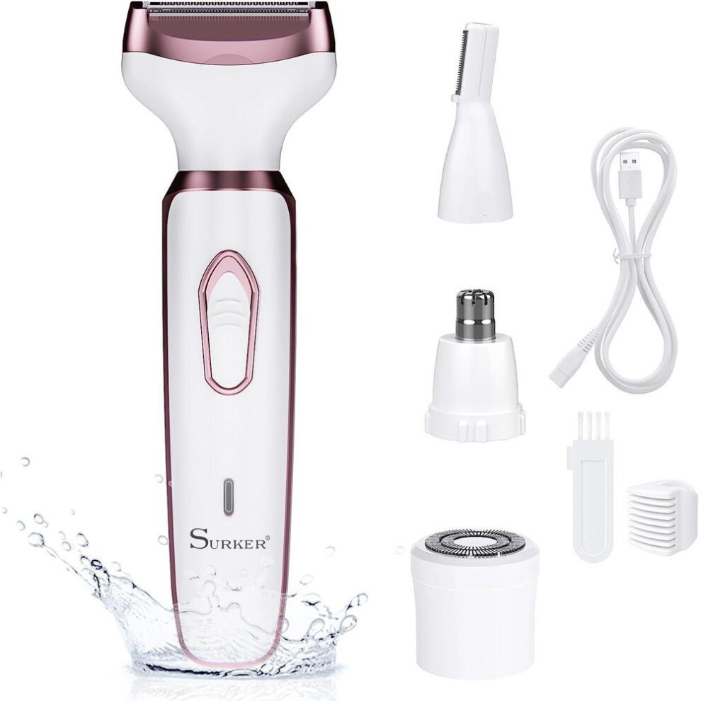 Electric Razor for Women Hair Trimmer for Face Nose Eyebrow Beard Mustache Arm Leg Armpit Bikini Painless Portable Body Shavers Set