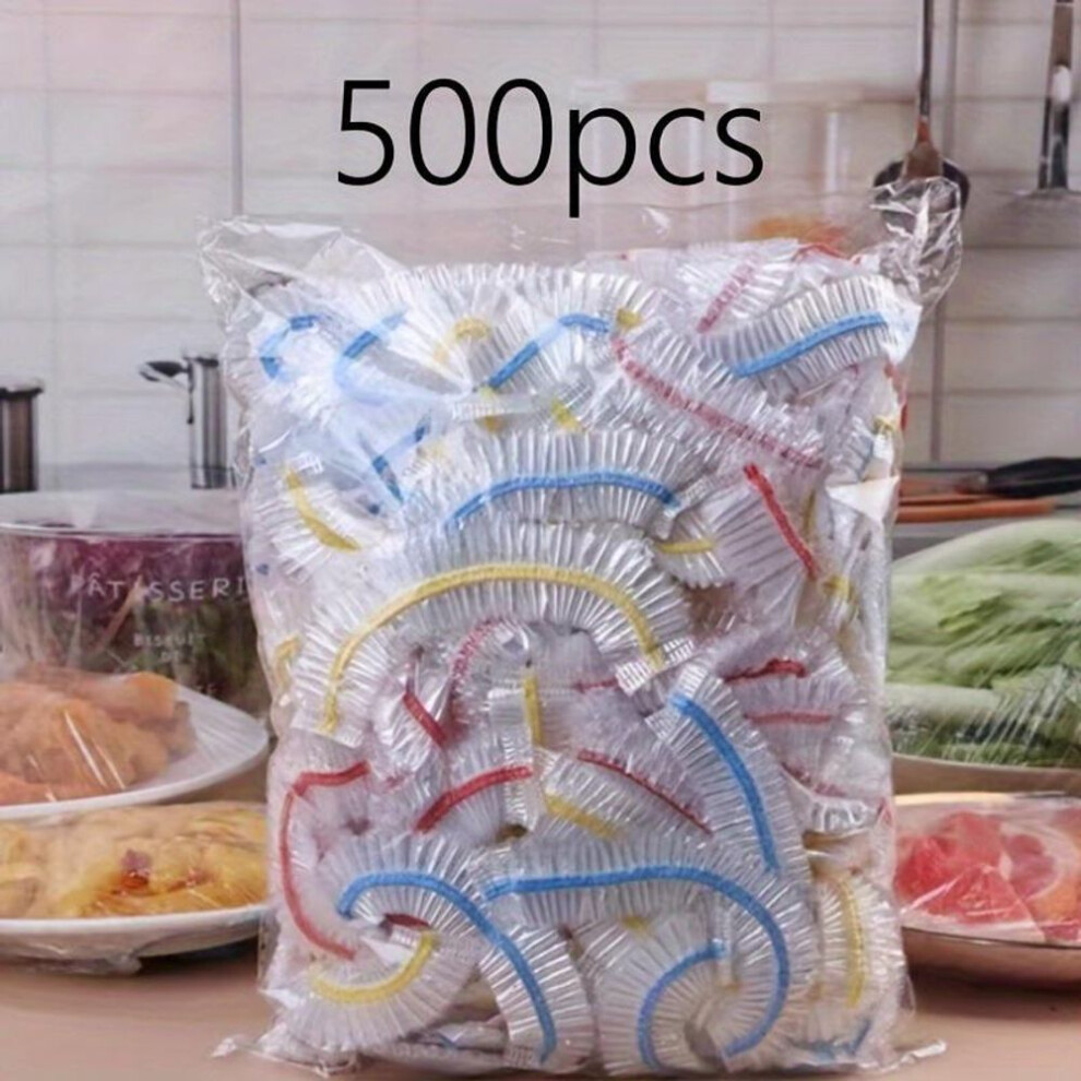 (500pcs) 500pcs Multi-purpose Disposable Stretchable Shower Caps, Elastic Bowl Covers, Pot Lids, Kitchen Storage Organizer, Home Kitchen Tools