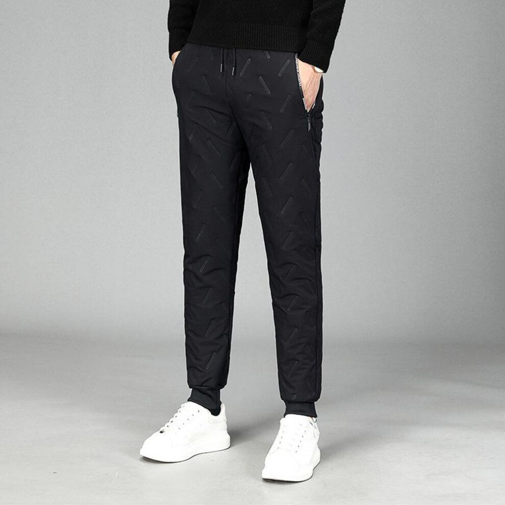 (black, 4XL) Men's Winter Fleece Lined Joggers Thermal Trousers Outdoor Athletic Running Sweatpants Warm Pants Casual Thickened Breathable Pants for Male