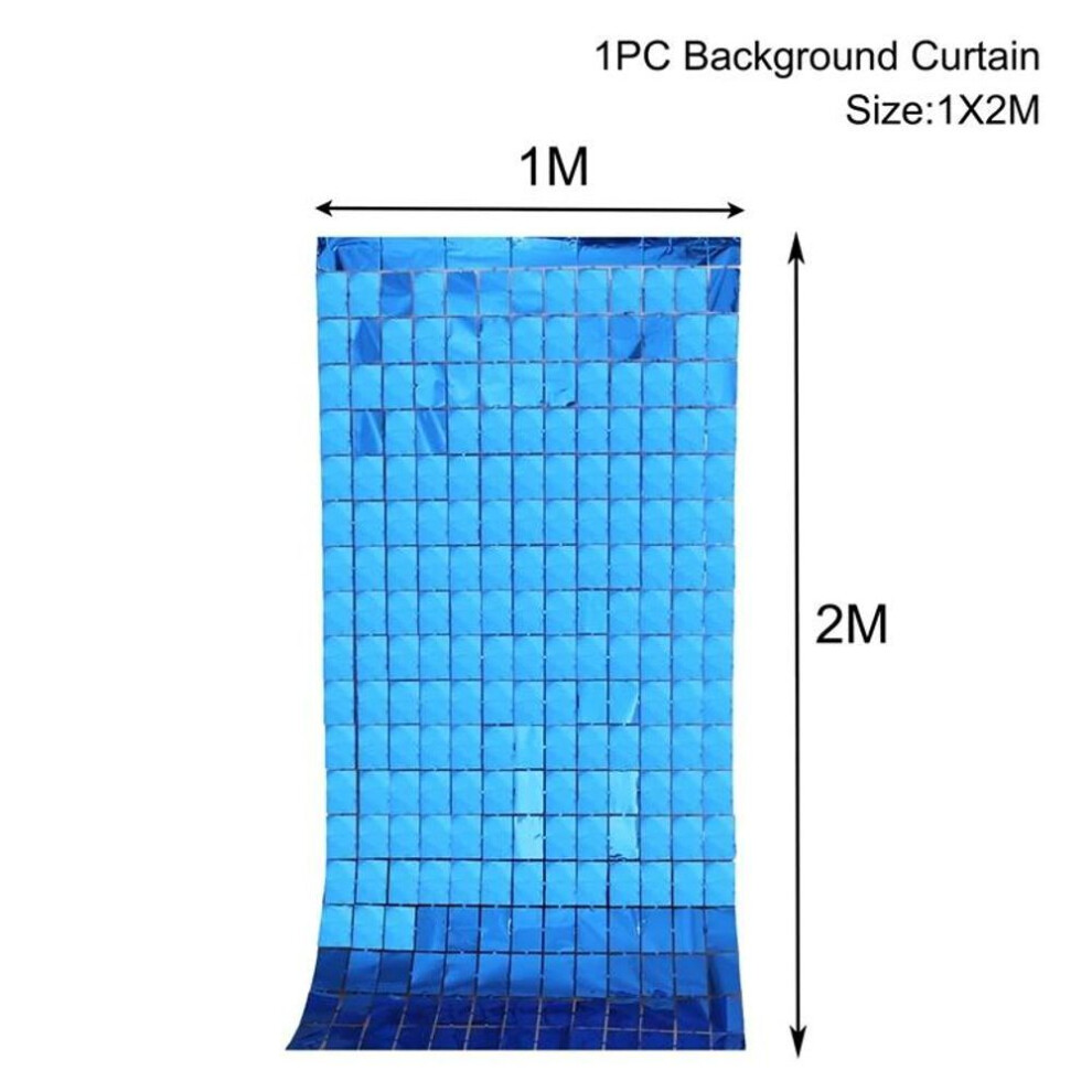 (blue) Rose Gold Curtain Background Birthday Party Decor Shimmer Wall Backdrop Foil Curtain Baby Shower Wedding Sequin Party Background