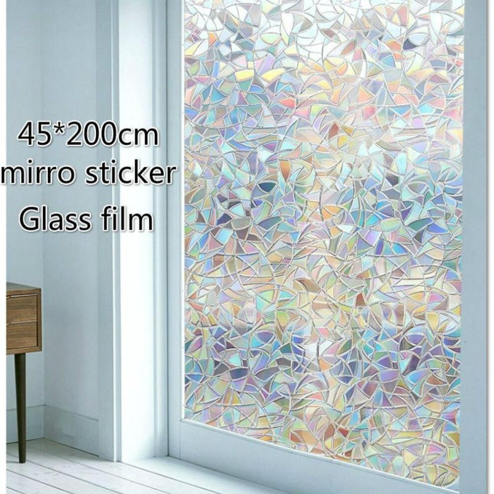 45x200cm Frosted Cover Glass Window Door Sunshine Colorful Window Stickers Film