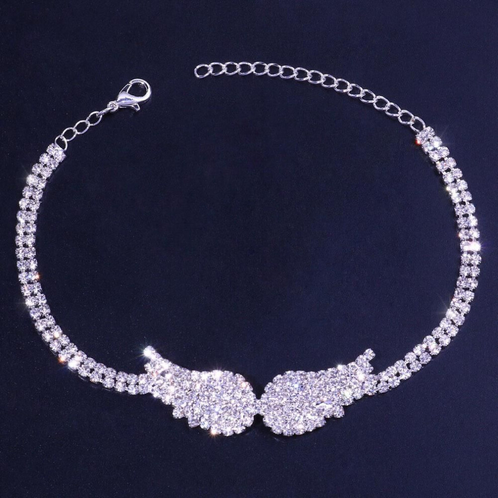 (Silver) Personality Multi-Layer Foot Chain Angel Wings Beach Foot Accessories Accessories Anklet Silver
