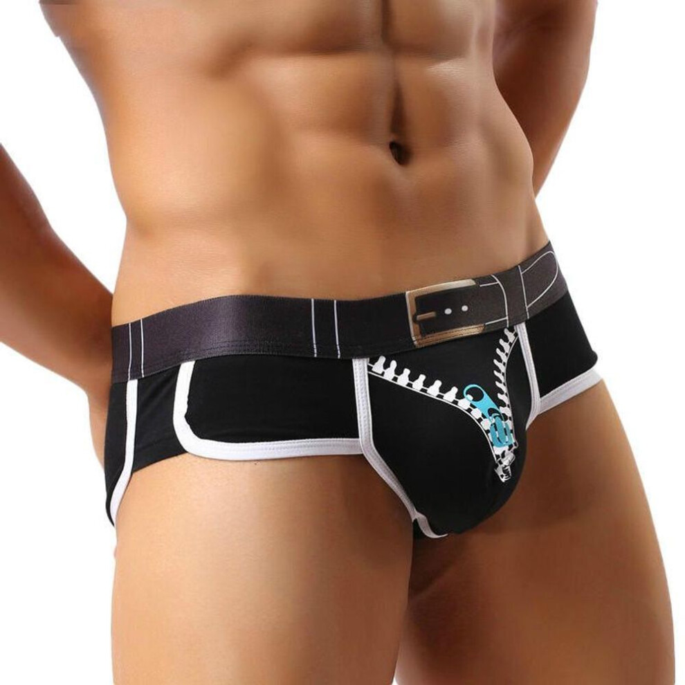 (black, XL) Men Cotton Panties Boxers Solid Underwear Male Printed Boxer Shorts Underpants Breathable Lingerie Men Comfortable Boxer