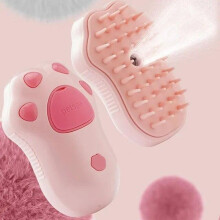 (pink) 3 in 1 Pet Brush Cat Steam Brush Comb Dog Brush Electric Spray Cat Hair Brushes Massage Pet Grooming Hair Removal Combs