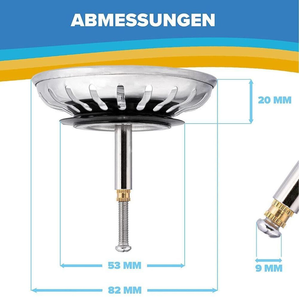 (as the picture, 82mm) For Blanco Replacement Kitchen Sink Strainer Waste Plug Basin Drain Filter