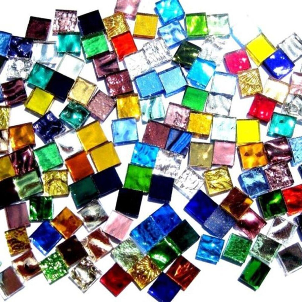 (As picture show) 100g Mosaic Tiles Stain Glass Pieces Mulit-colored 1cmx1cm For Art Craft Bulk Diy New