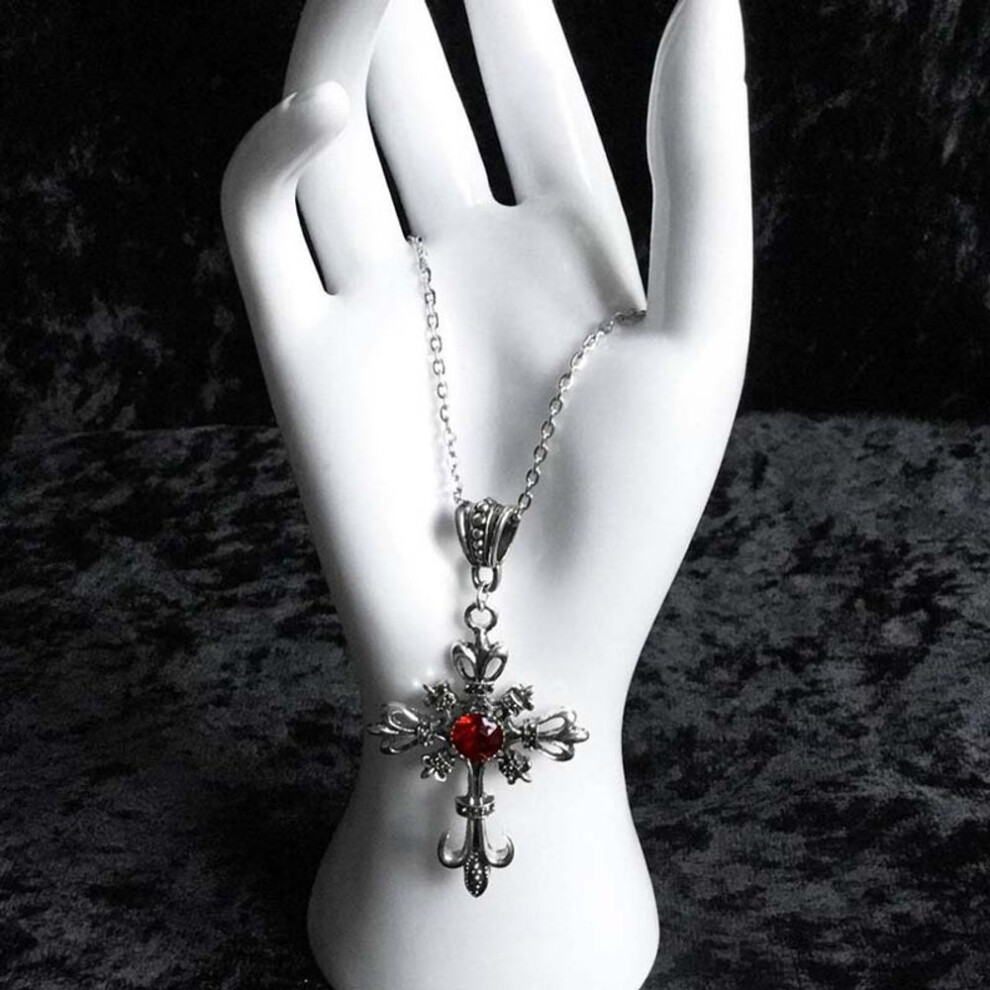 (black) Y2k Punk Crystal Cross Pendant Necklace For Women Men Gothic Clavicle Chain Choker Necklaces Aesthetic Jewelry Bijoux Party Gift Neck Jewelry