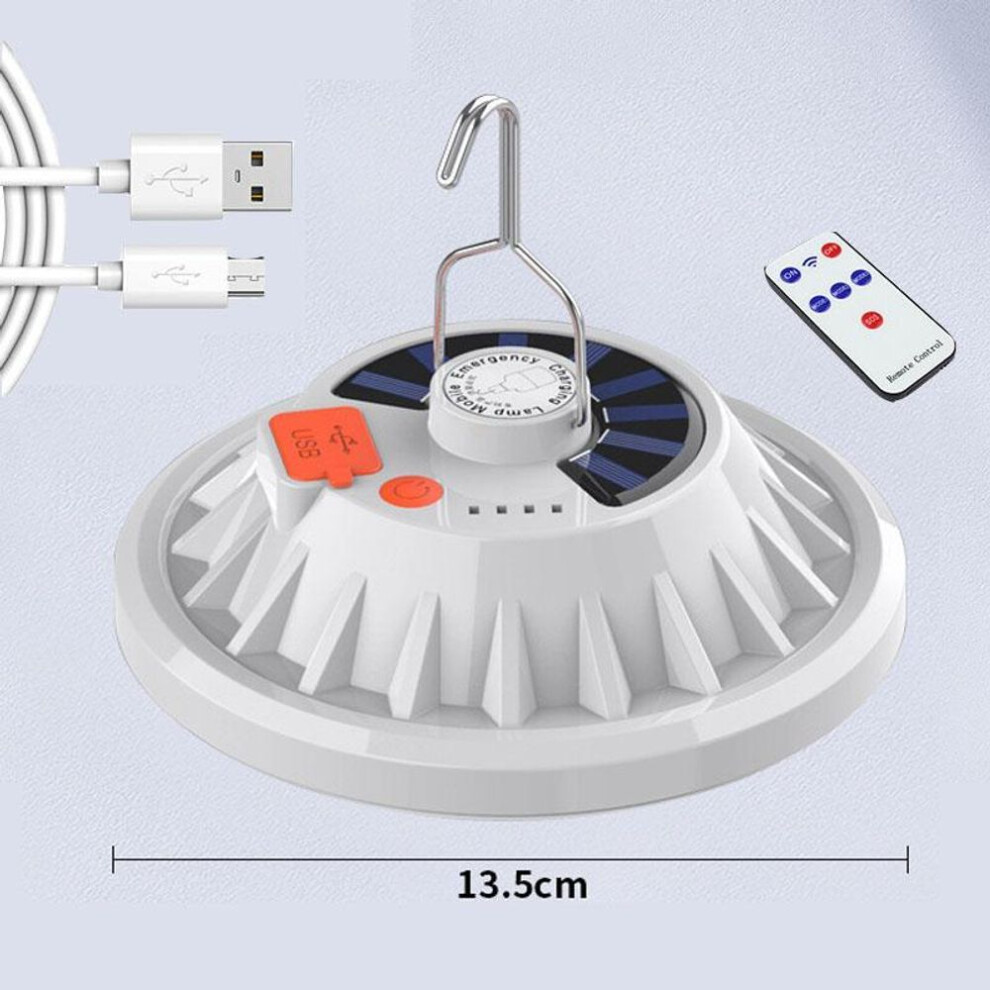 1200LM Powerful 120 LEDs Camping Light Solar USB Rechargeable Portable Lantern Hook Waterproof Emergency Energy Saving Bulb Lamp