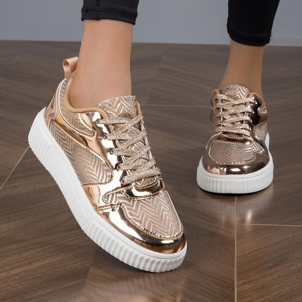 (gold, 37) Summer Shoes Women Breathable Sneakers Running Shoes Fitness Sports Casual Shoestwist Sole Casual Fashion Shoes Women&apos;s Shoes