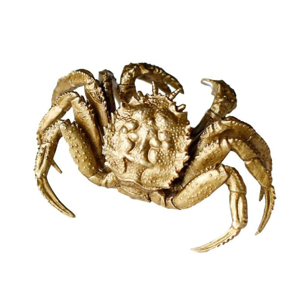 Antique Bronze Small Crab Statue Tea Pet Ornament Pure Brass Solid Animal Miniature Figurine Vintage Home Decoration Accessories