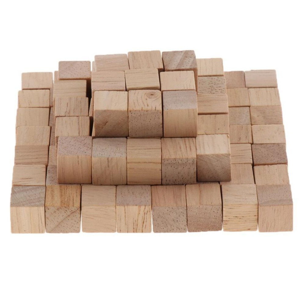 100 Pieces Wooden Cubes Unfinished Square Cubes Wood Blocks For Math Making Craft Diy Projects Gift