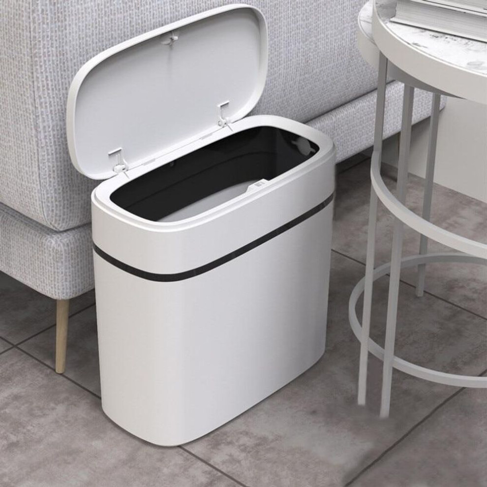 (white, 12L) 12l Trash Can Household Bathroom Kitchen Waste Bins Press-type Trash Bag Holder Garbage Bin For Toilet Waterproof Narrow Seam