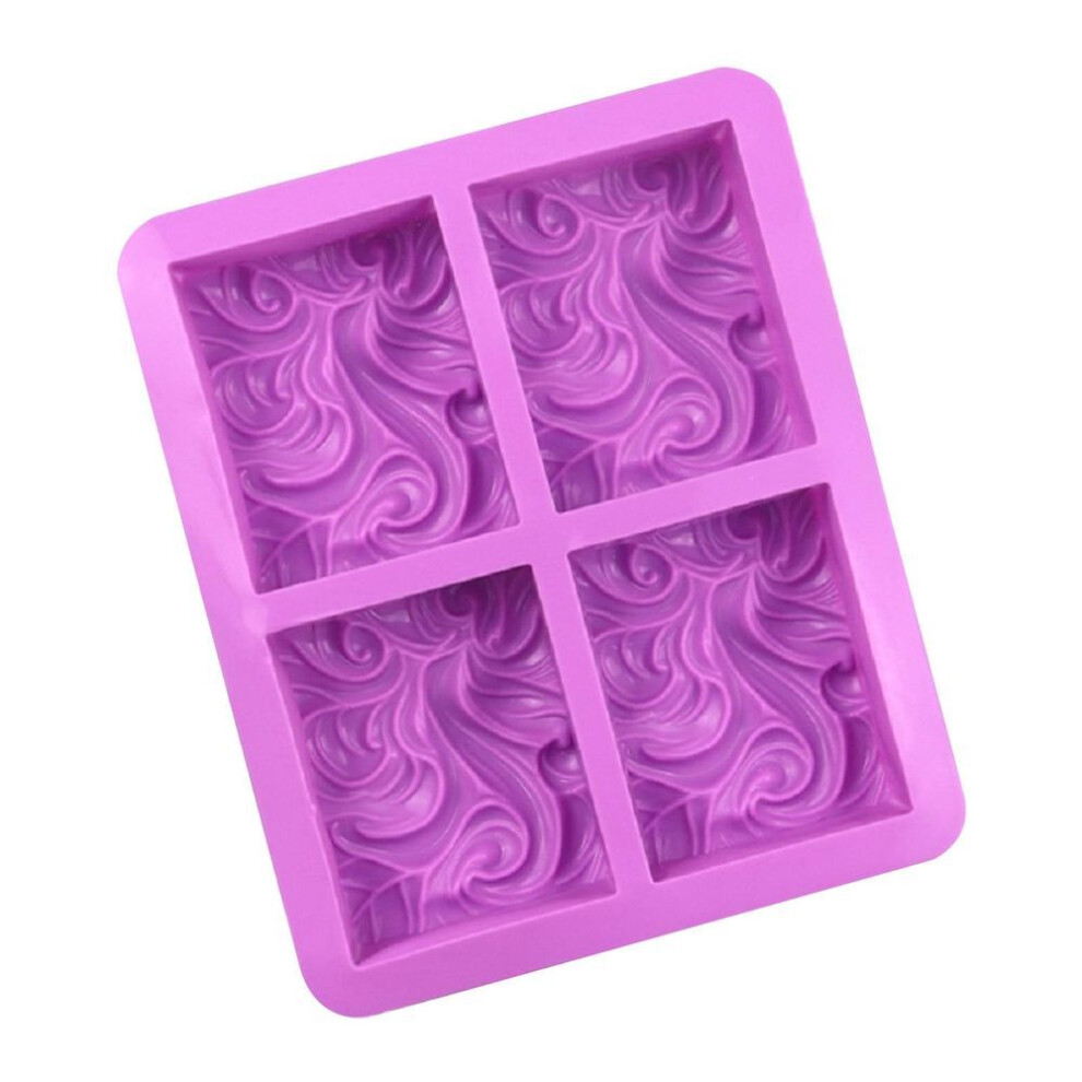 4-cavity Wavy Flower Silicone Handmade Soap Mold Cake Mold DIY Aromatherapy Plaster Mold Essential Oil Soap Mold