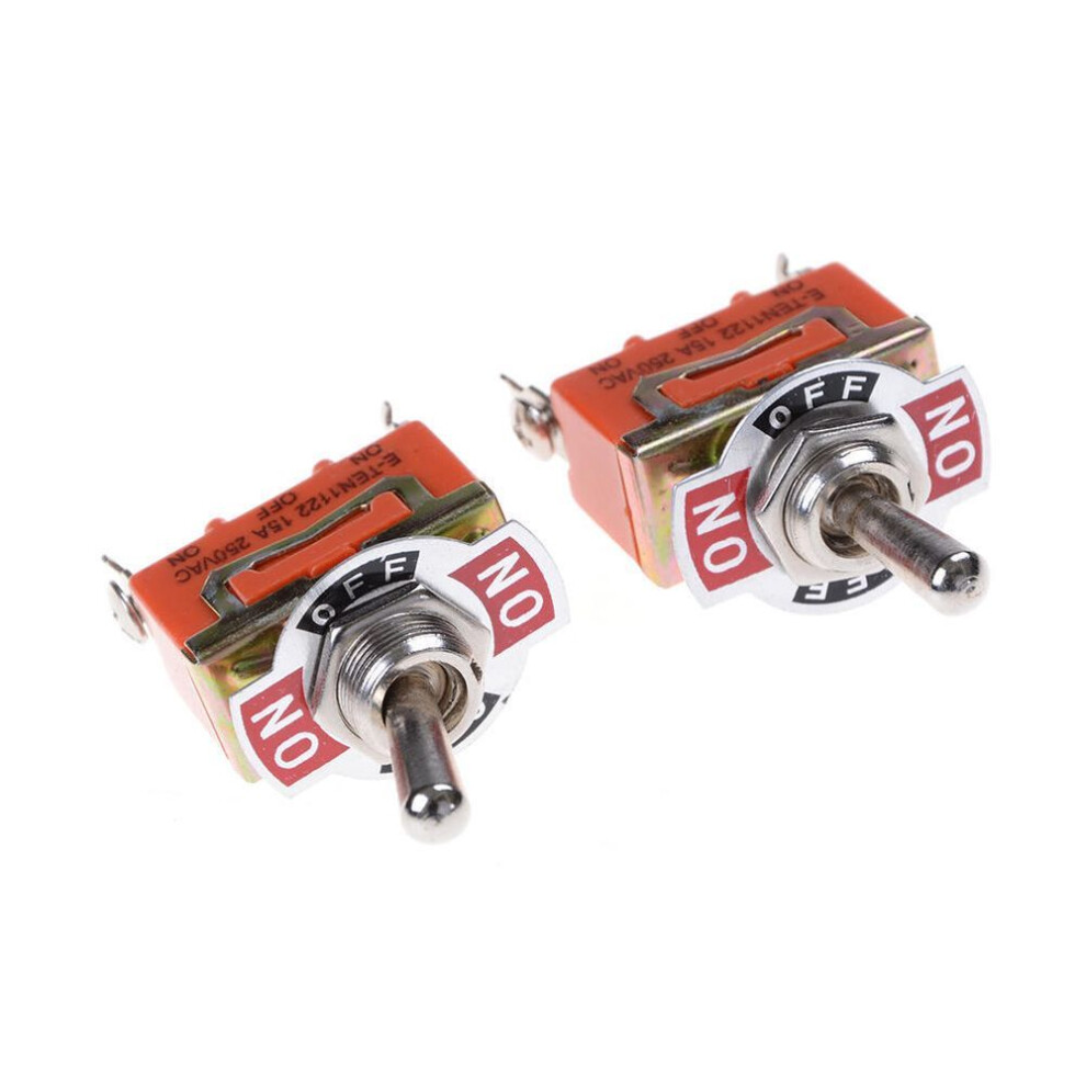 3 Terminals Orange Spdt Locking Toggle Switch 250v 15a On-off-on