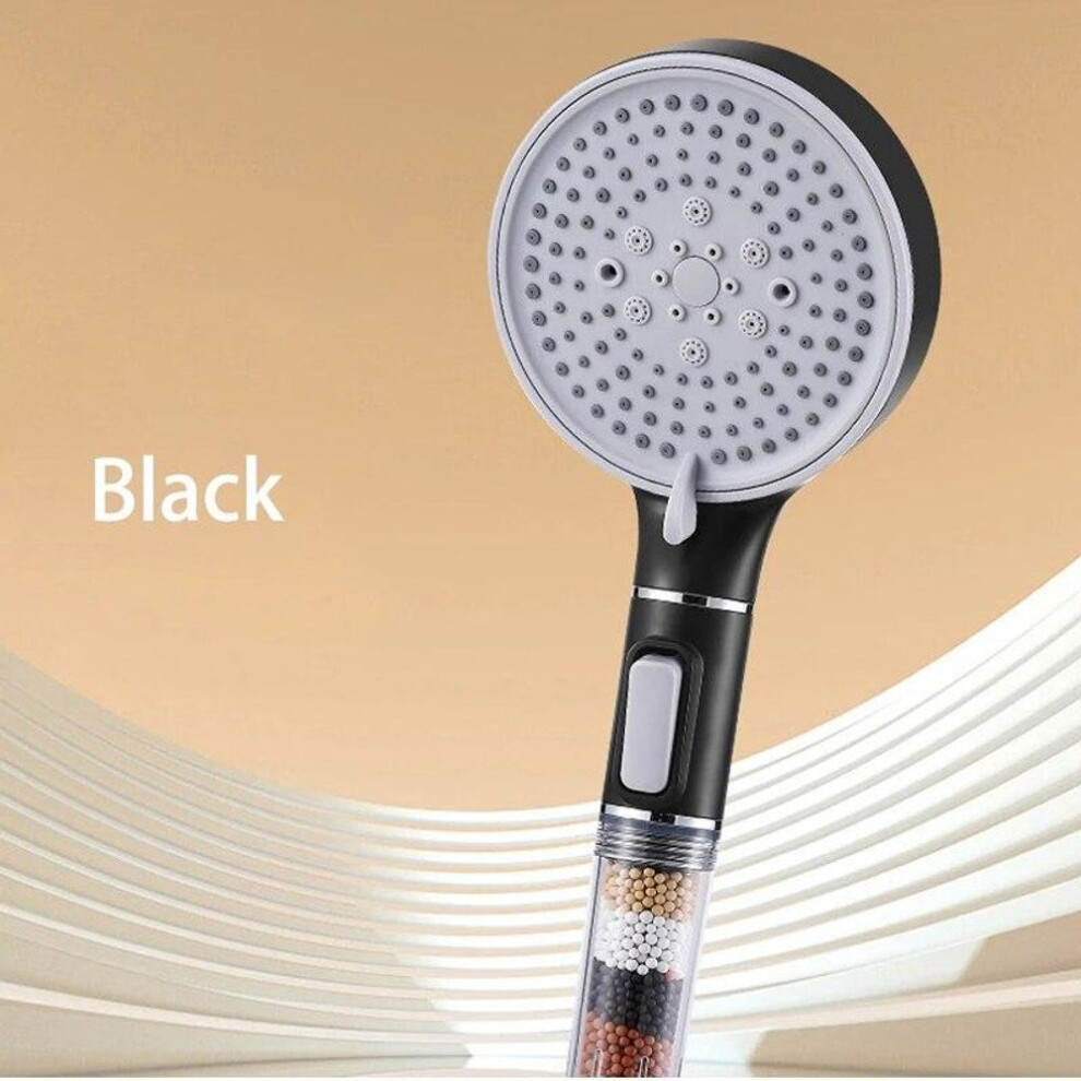 (black) 5 Modes Shower Head High Pressure With Filter Rainfall Handheld Showerhead Water Saving Nozzle Bathroom Accessories