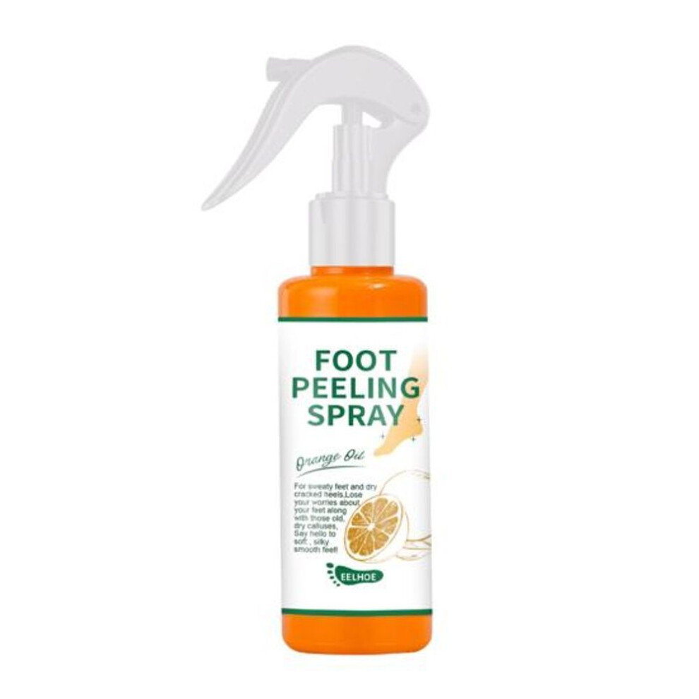 (orange) 100ml Exfoliating Spray Mild Odor Protection Portable Useful Foot Dead Skin Remover Spray For Home