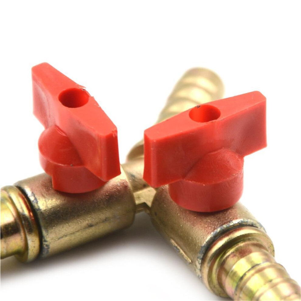 Clamp Tee Brass Y 3 -way Shut Off Ball Valve Fitting Hose Fuel Gas 3 /8 "10mm
