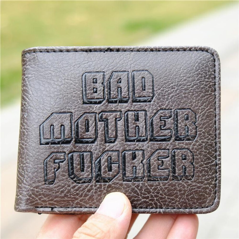 (Black) Pulp Fiction Movie Bmf Bad Mother Embossing Coin Pu Leather Wallet Purse Bag Holder Purse Black