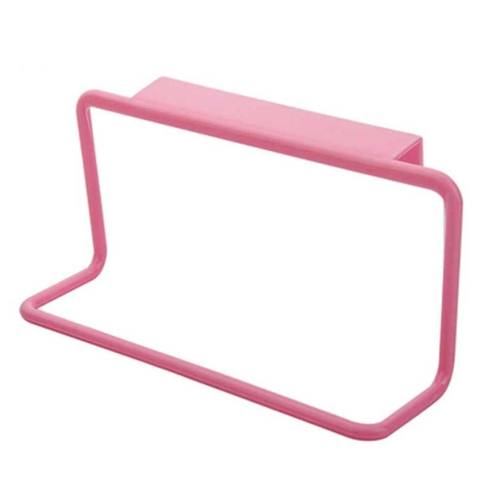 (pink) Over Door Towel Rack with Hanging Holder and Rail Organizer