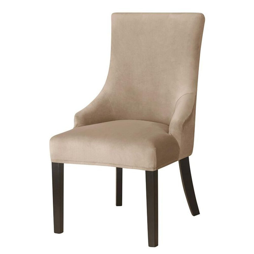 (camel, 1pc) Velvet Stretch Wingback Chair Cover Accent Dining Chair Cover High Back Sloping Arm Chairs Slipcovers For Dining Room Banquet