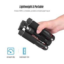 K521 Portable 5-section Extendable Aluminum Alloy Tripod with Mini Ball Head Low Center of