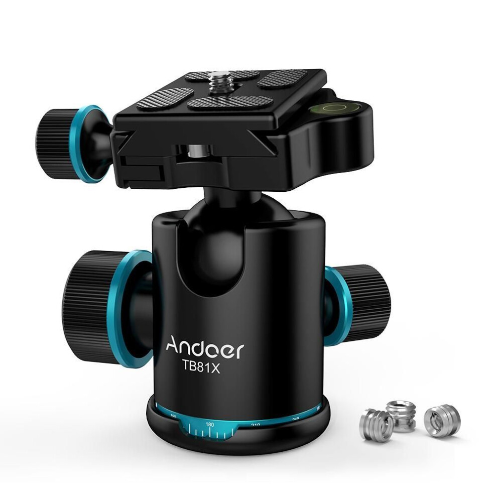 Andoer Tb81x Tripod Ball Head 360 Degree Rotating Panoramic Ball Head For Tripod Monopod Slider Dslr Camera