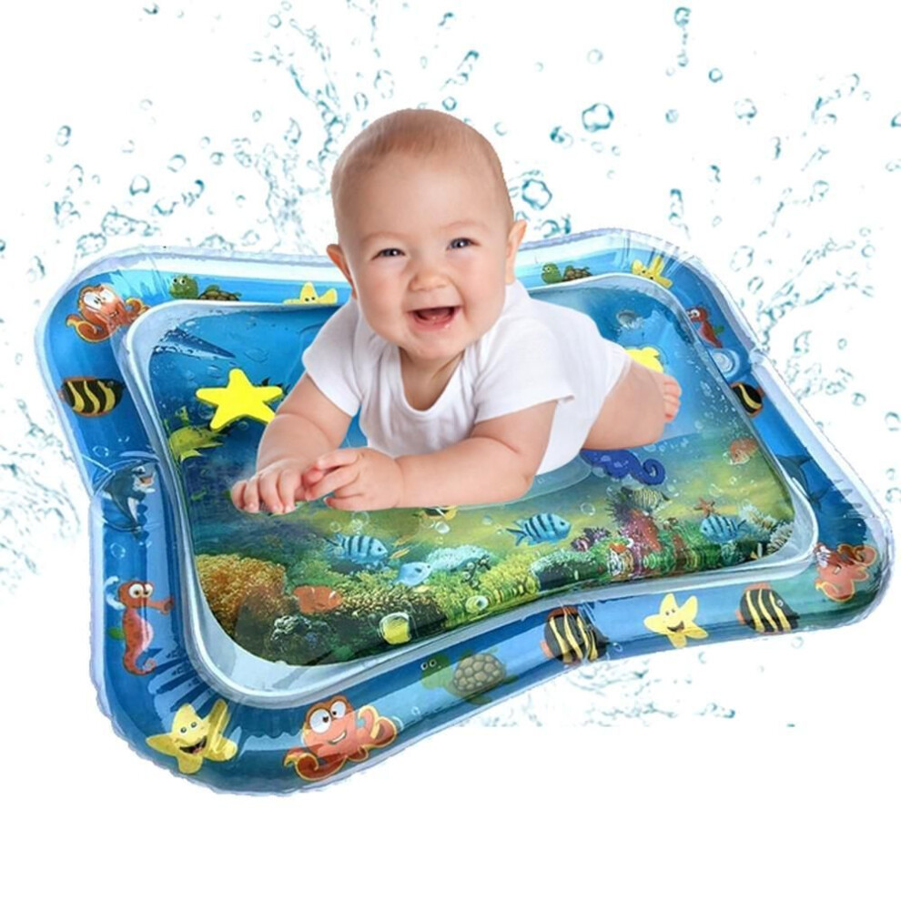 (blue) Baby Water Mat Inflatable  Fun Activity Play Center For Children & Infants