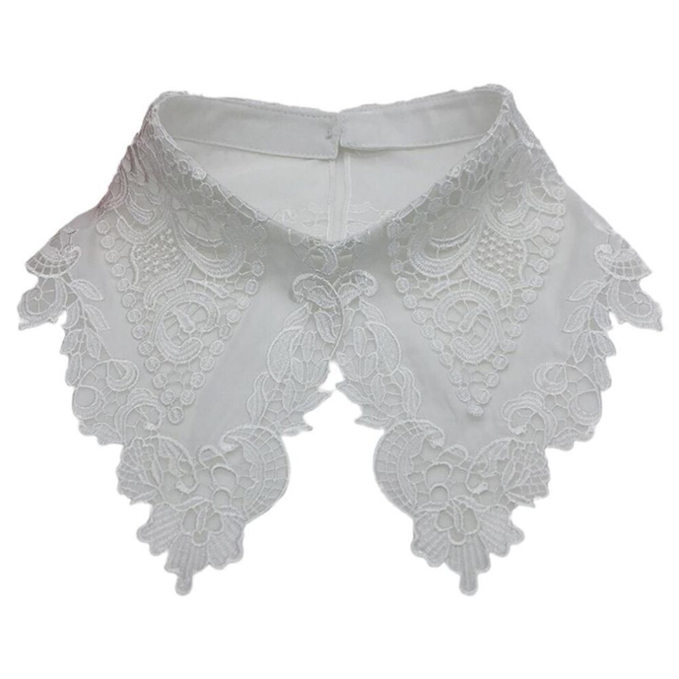 (white) 1 Piece Fashionable Women Fake Detachable Shirt Lace Decorative Collar False Blouse Top Women Clothes Accessories