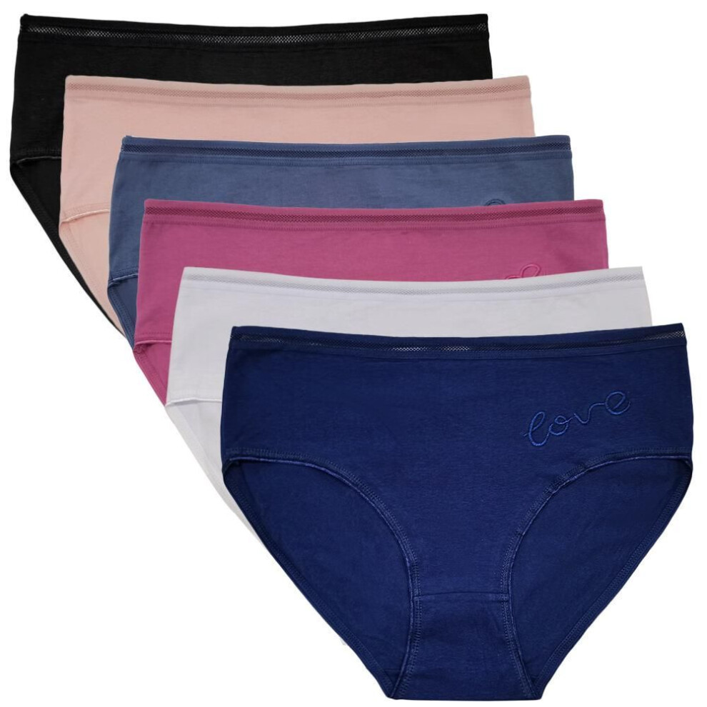 (4XL) Women Underwear Cotton High Waist Briefs Ladies Mothers Panties Knickers Intimates Plus Size Lot 6 pcs
