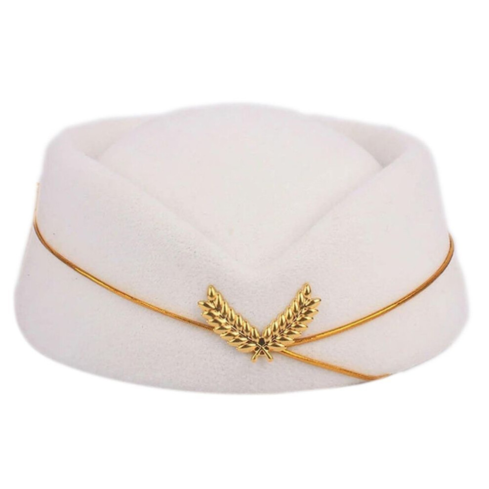 (white) Stewardess Hat Air Hostesses Hat Beret Hat Party Favors Hats Formal Uniform Caps Accessory Women Party Cosplay