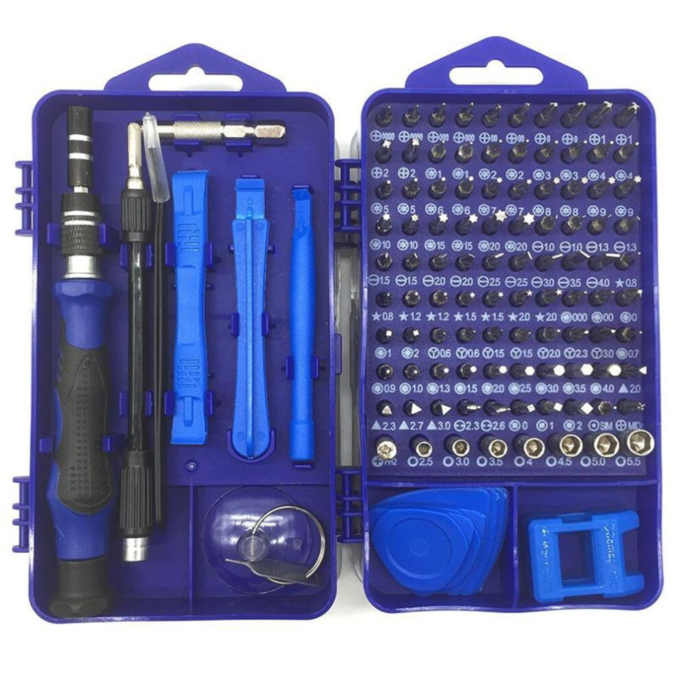 (blue) 115 In 1 Precision Screwdrivers Set Diy Repair Tools Kit For Iphone, Laptop, Pc, Watch, Glasses And Other Electronics