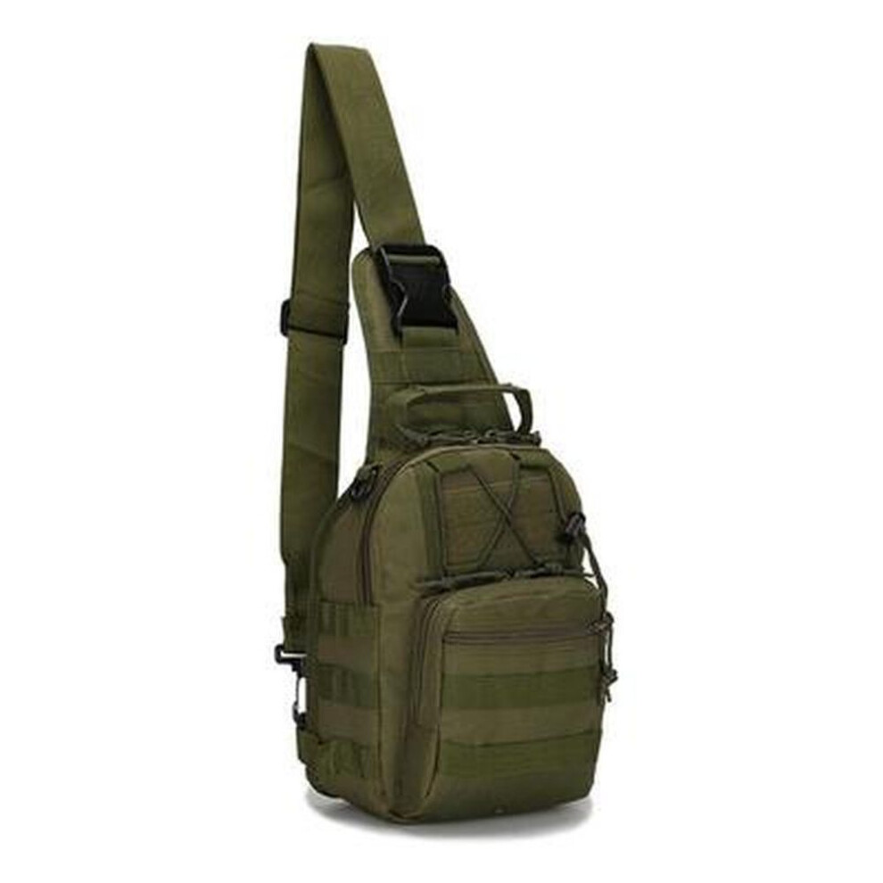 (green) Shoulder Bag Sling Backpack Army Camping Hiking Bag Outdoor Sports Chest Bag Travel Trekking Hunting Backpack
