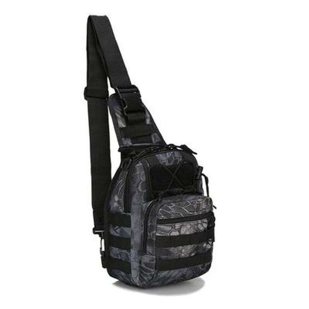(cool black) Shoulder Bag Sling Backpack Army Camping Hiking Bag Outdoor Sports Chest Bag Travel Trekking Hunting Backpack