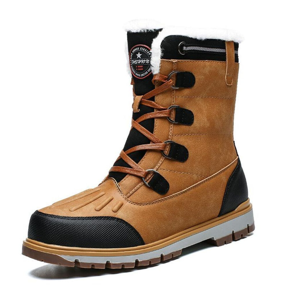 (brown, 48) Winter Large Size Padded Large Cotton Shoes Fashion High Top Warm Men's Shoes Snow Boots Outdoor Casual Boots