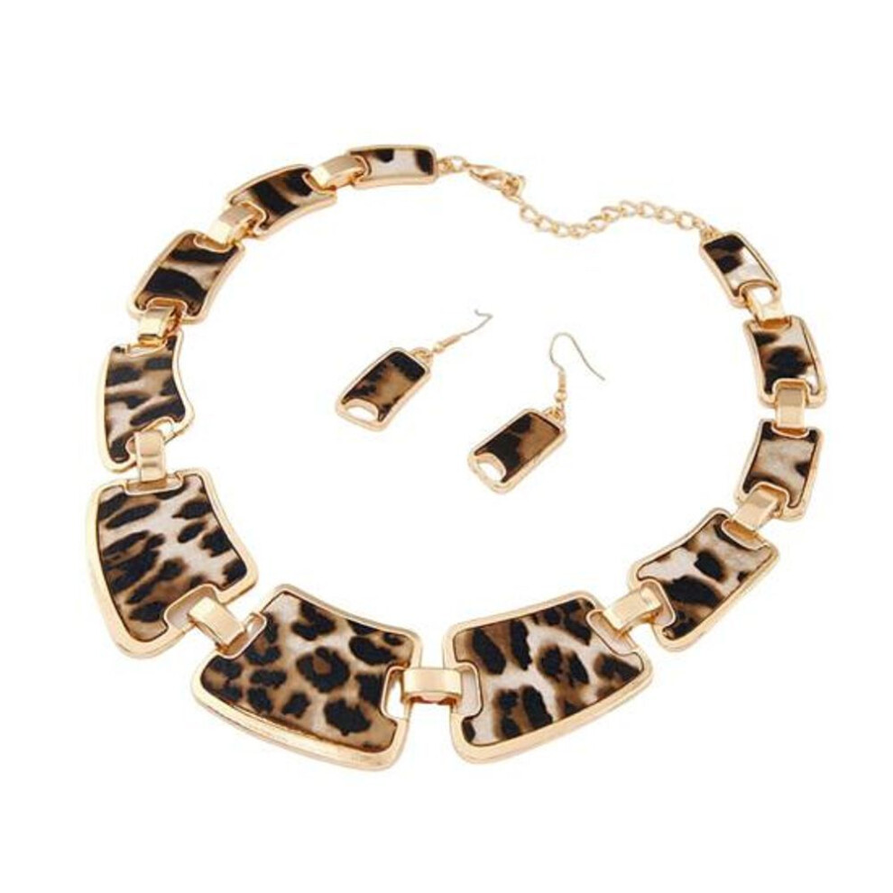 1 Set Statement Necklace Luxury Decorative Solid Beautiful Sexy Leopard Female Dangling Earrings Kit Fashion Jewelry