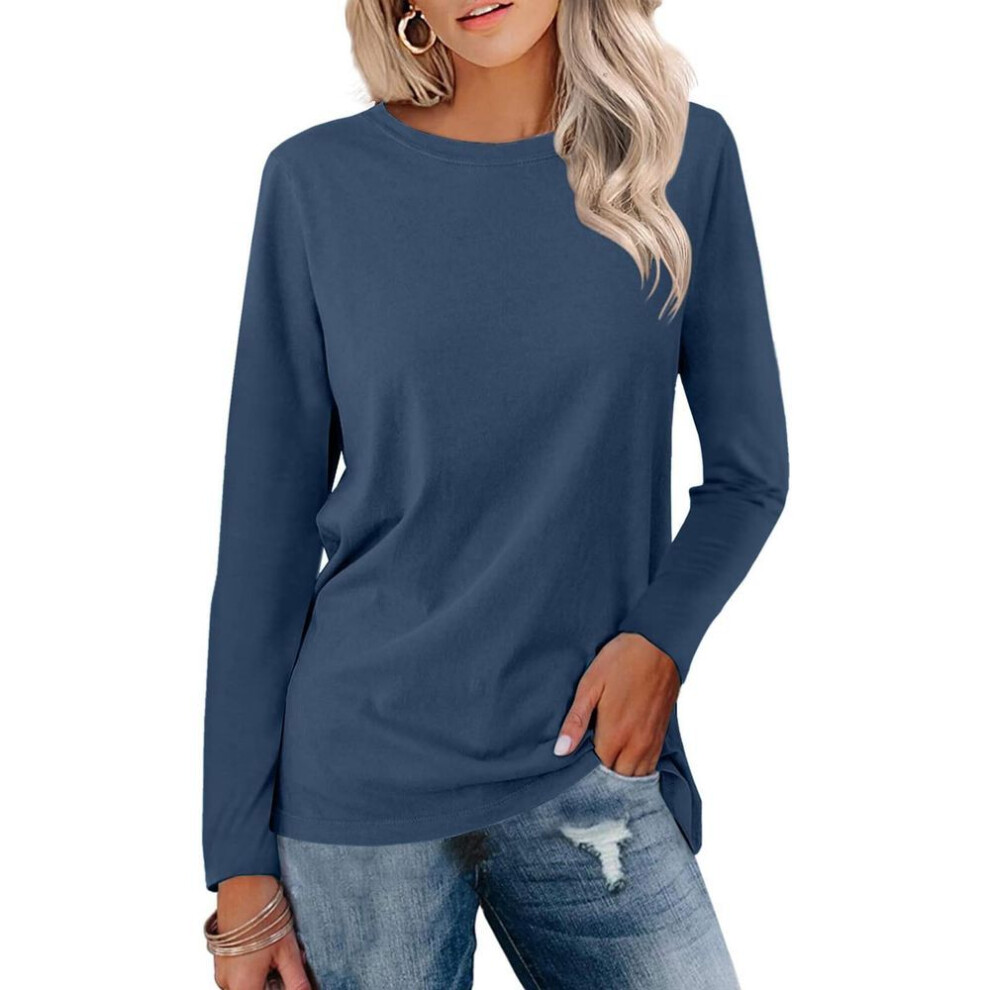 (XL, as the picture) Women&apos;s Fashion Casual Long Sleeve Round Neck Pullover Top Blouse