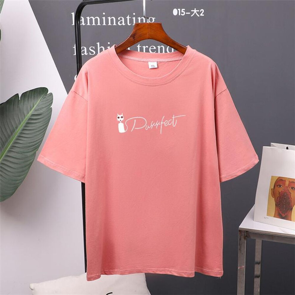 (4XL, pink) TWINFLAMES Kawaii Clothes Women Oversized Cotton Tees Summer New Printed T Shirt Soft Female Jumper Top