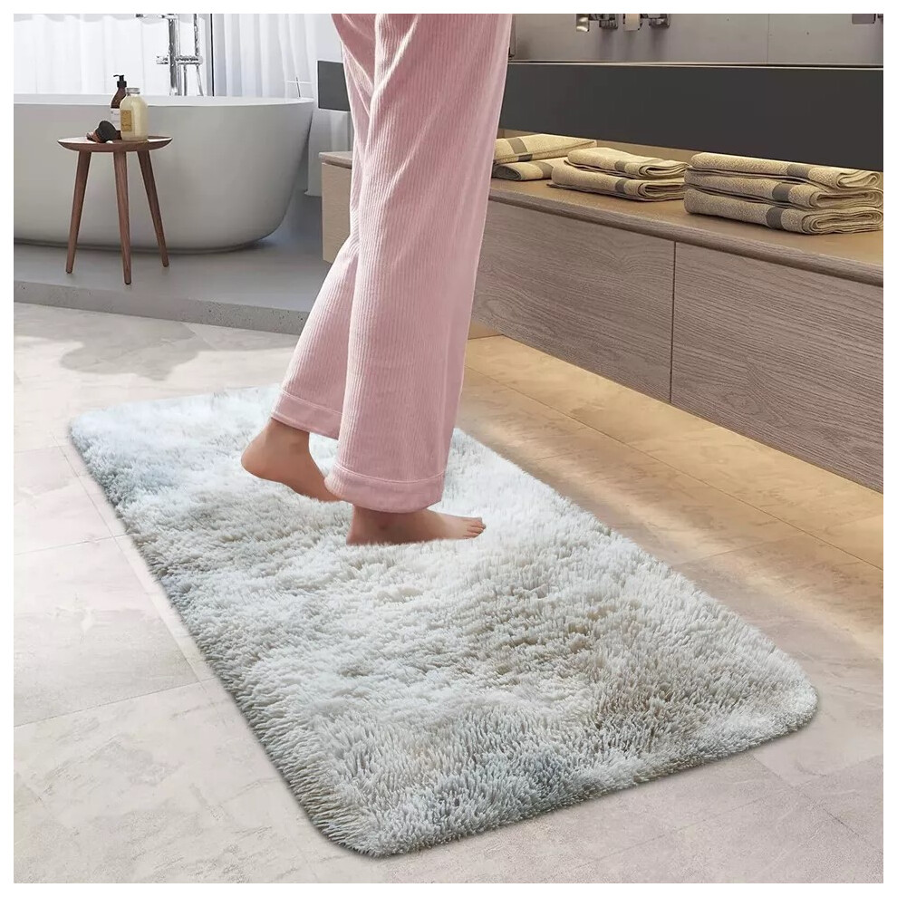 (Tye Dye Light Grey, 60 x 220 cm (2 ft. x 7 ft. 2 in)) Extra Large Nonslip Rugs Shaggy Fluffy Living Room Bedroom Carpets