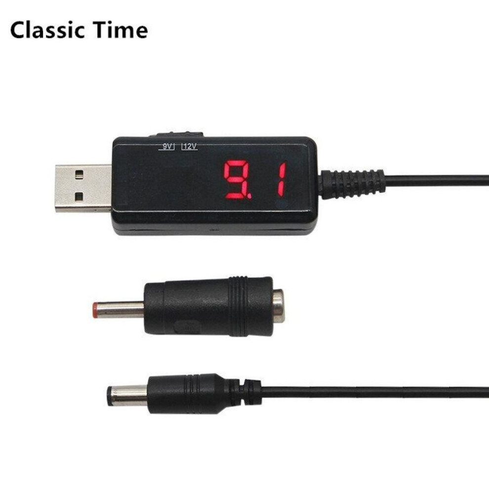 (as the picture) Usb To Dc Boost Converter Cable 5v To 9v 12v Adjustable Voltage Volt Led Display Transformer Dc Power Regulator With Switch Cord