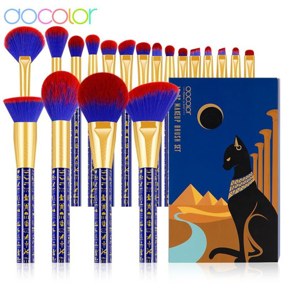 Docolor 19pcs New Makeup Brushes Professional Powder Foundation Eyeshadow Make Up Brush Set Synthetic Hair Makeup Brushes