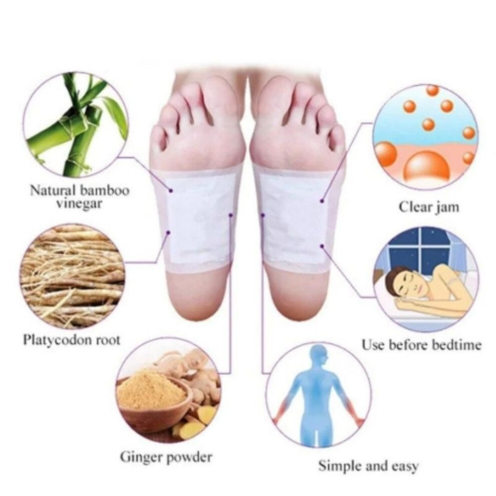 (50Pcs) White Foot Patch Lazy General Korean-style Sole Bamboo Vinegar White Foot Patch Sole Patch