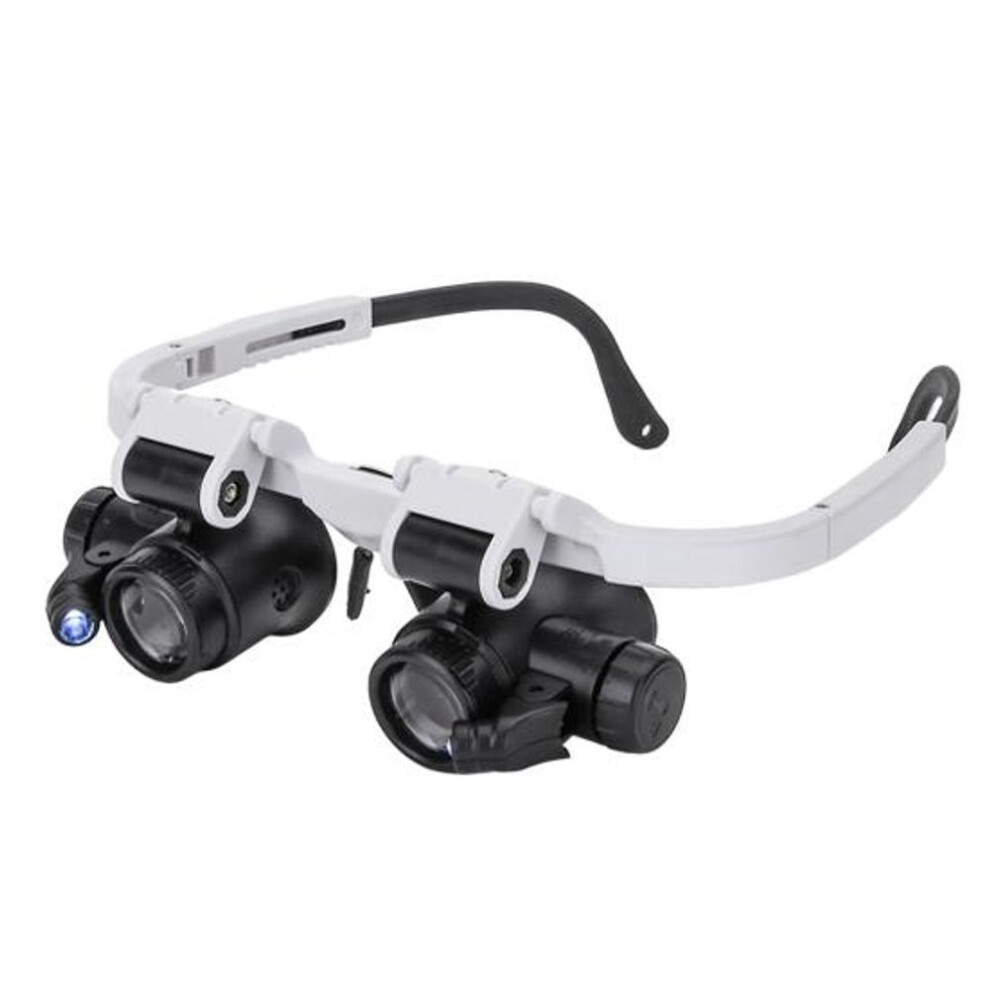 1 Set Head Mount Magnifier 2 Led Lights Adjustable Dimmable 8/15/23 Times Circuit Board Headband Magnifier Home Supply