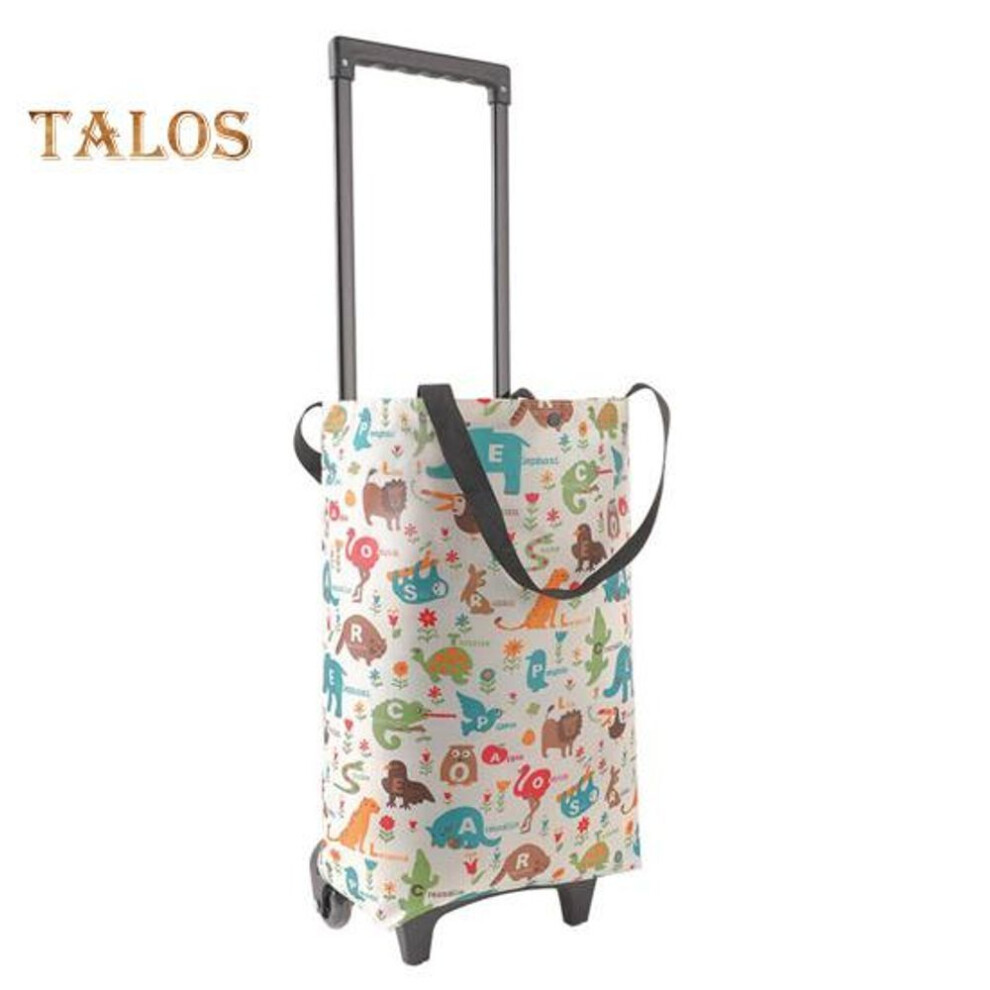 (white) Grocery Cart With Wheels Collapsible Rolling Shopping Cart 2-in-1 Folding Design Portable Bag Waterproof Stair Climbing Telescoping Trolley Tote Bag