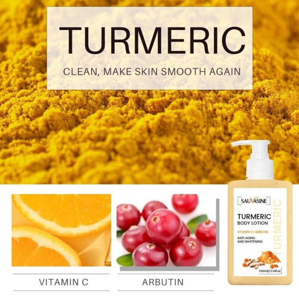 100Ml Turmeric Body Lotion Mildly Brighten The Skin Long-Term Moisturizing Lotion Purify The Skin And Care For Dark Skin Cream