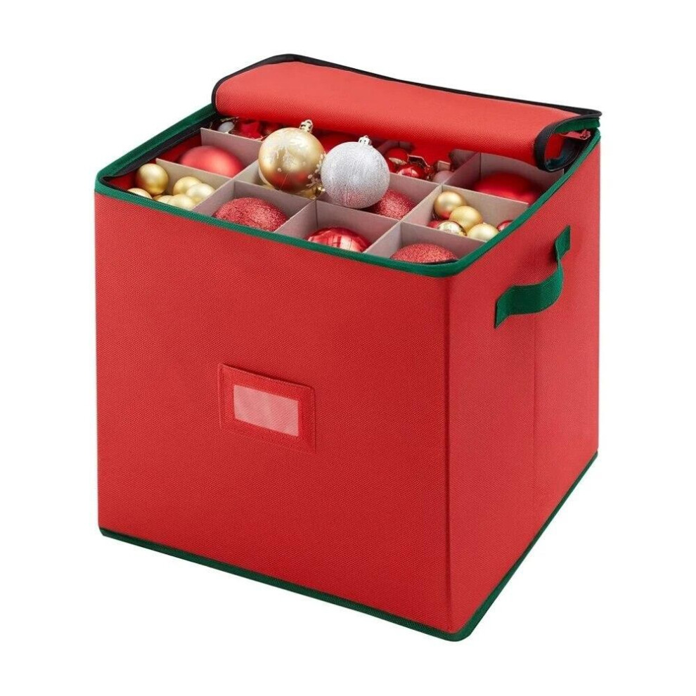 64 Baubles Zipper Storage Box Xmas Tree Ball Storage Organizer Xmas Tree Decorations Bauble Storage Divider Toys Storage Box